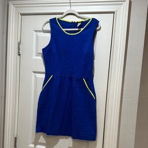 mark. Royal Blue Dress with Neon Yellow Trim